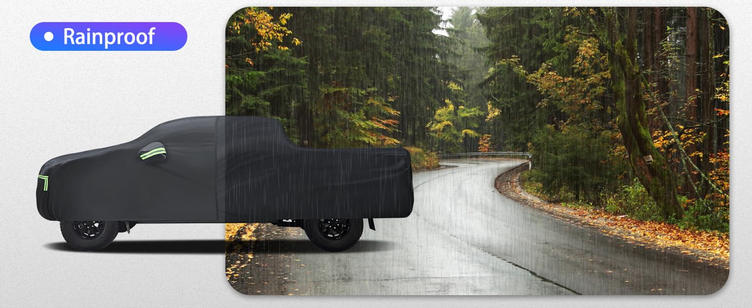 Qualencey all-weather cover resists dust and pollen when parked outdoors