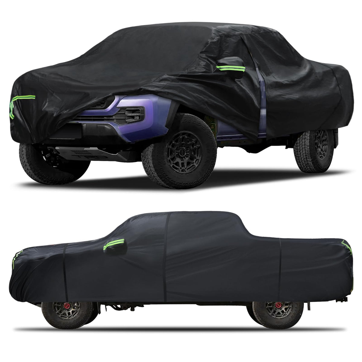 Qualencey Tacoma truck cover with 6-layer design protecting paint from sun