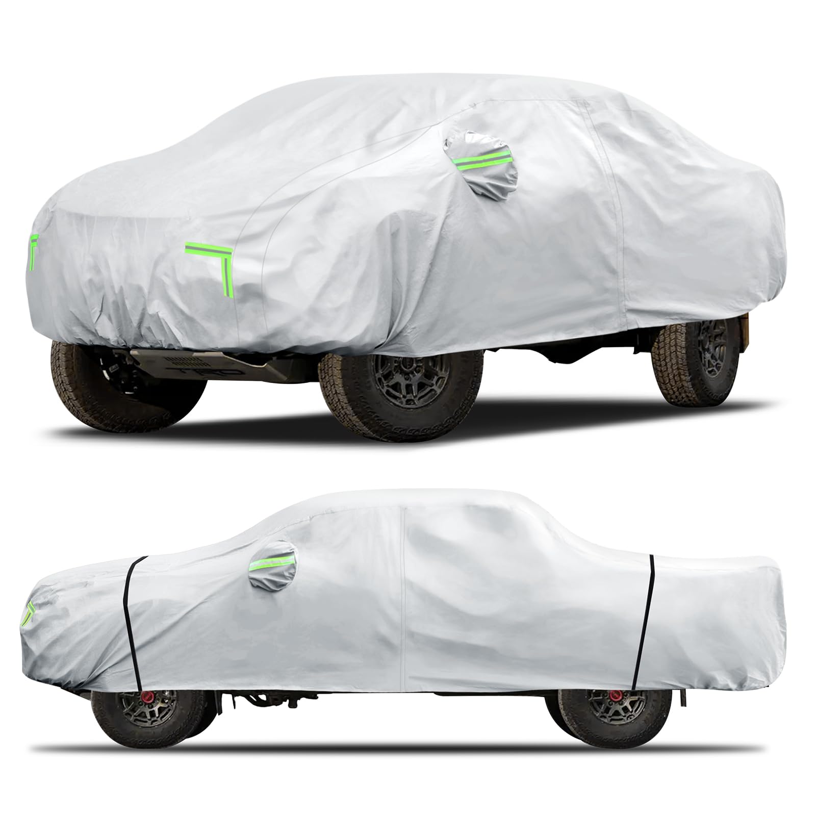 Qualencey Toyota Tacoma 6-layer cover front view protects from sun and rain
