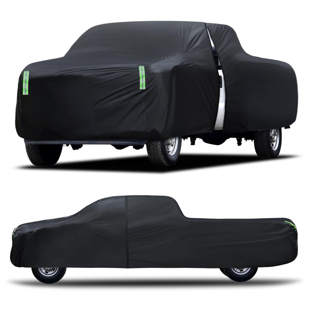 Qualencey truck-cover-waterproof-all-weather shields your pickup from rain and dust.
