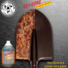 Quality Chemical Oxy-Gone metal treatment surface ready shows paint-ready preparation