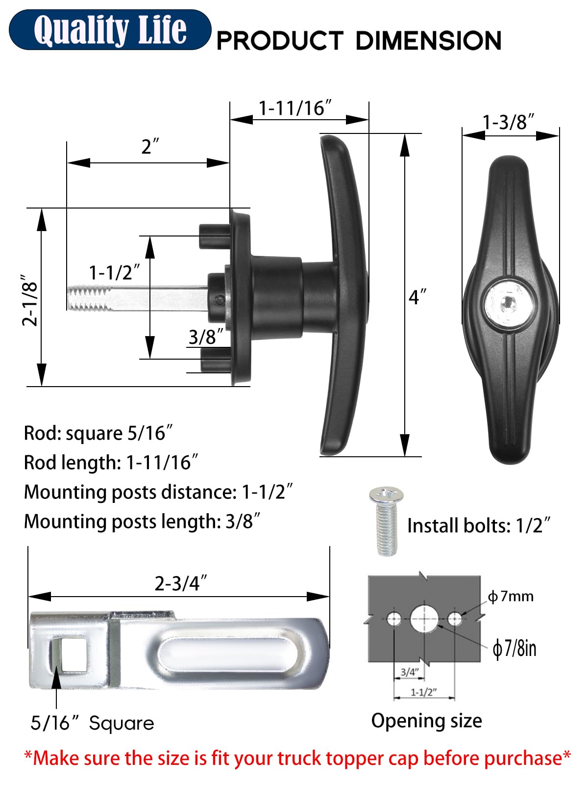 Quality Life L&R locking kit with keys offers a complete locking solution.