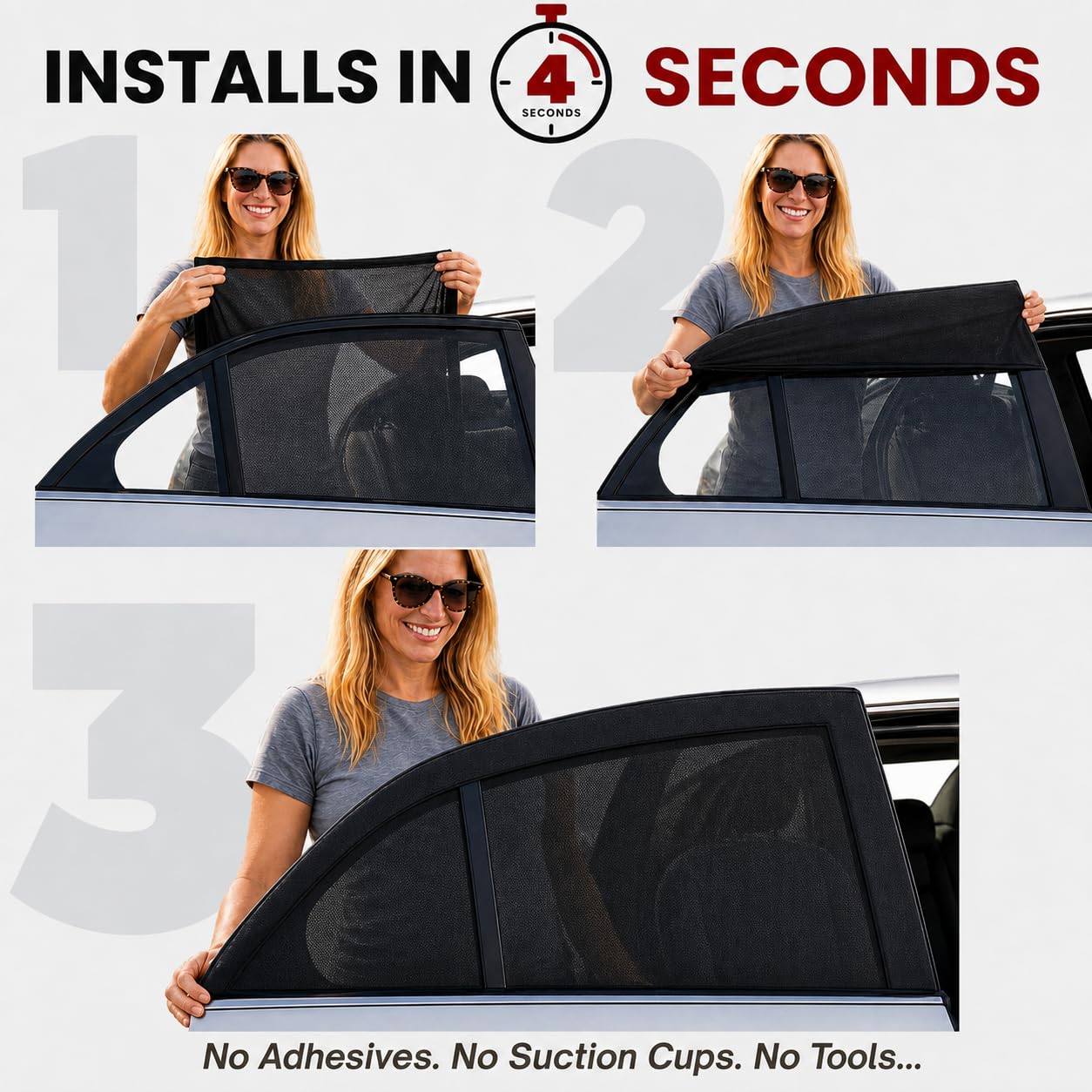 Qualizzi L/Car Shades UV protection test demonstrating high UV reduction