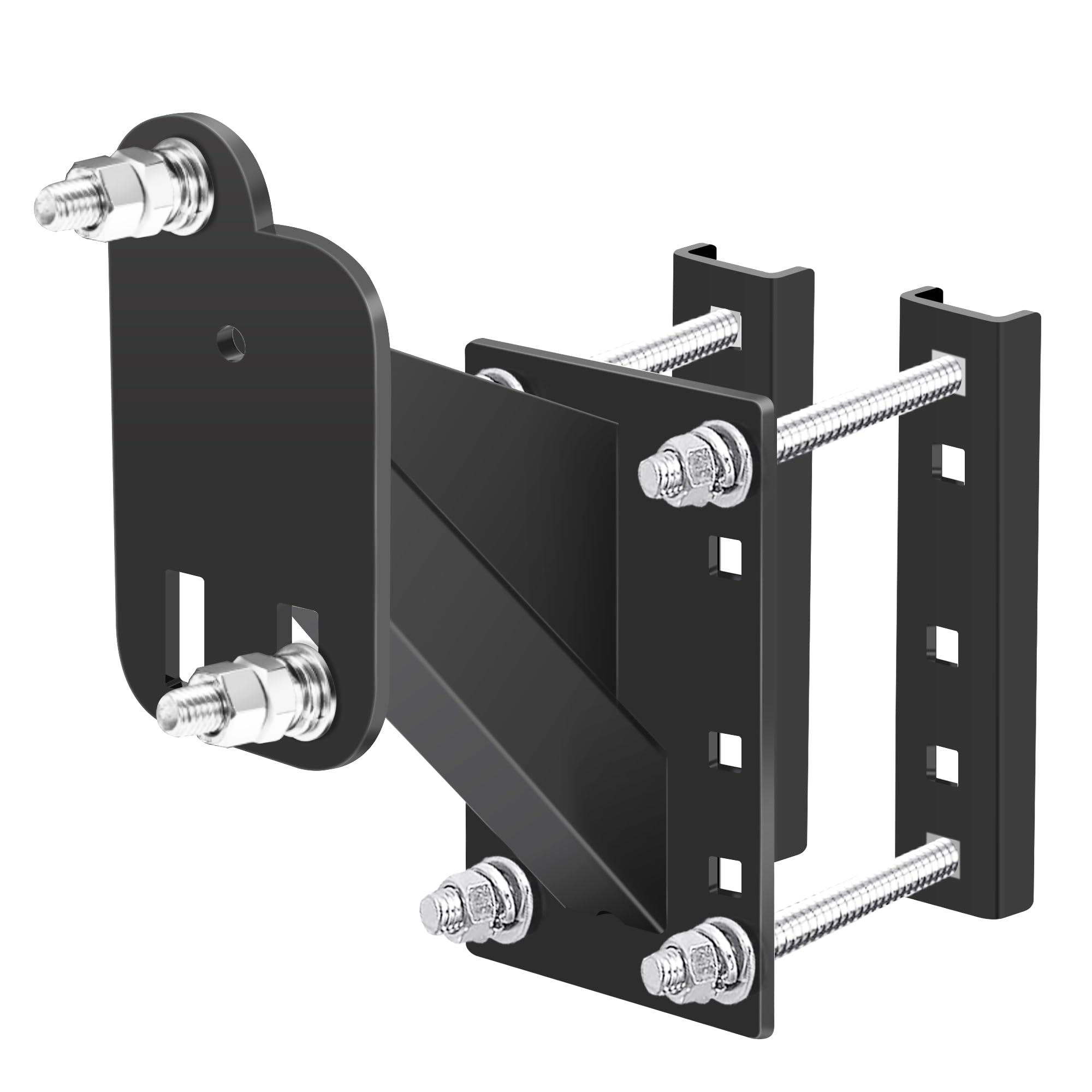 Qualward mount adapts to 4, 5, and 6 lug patterns.