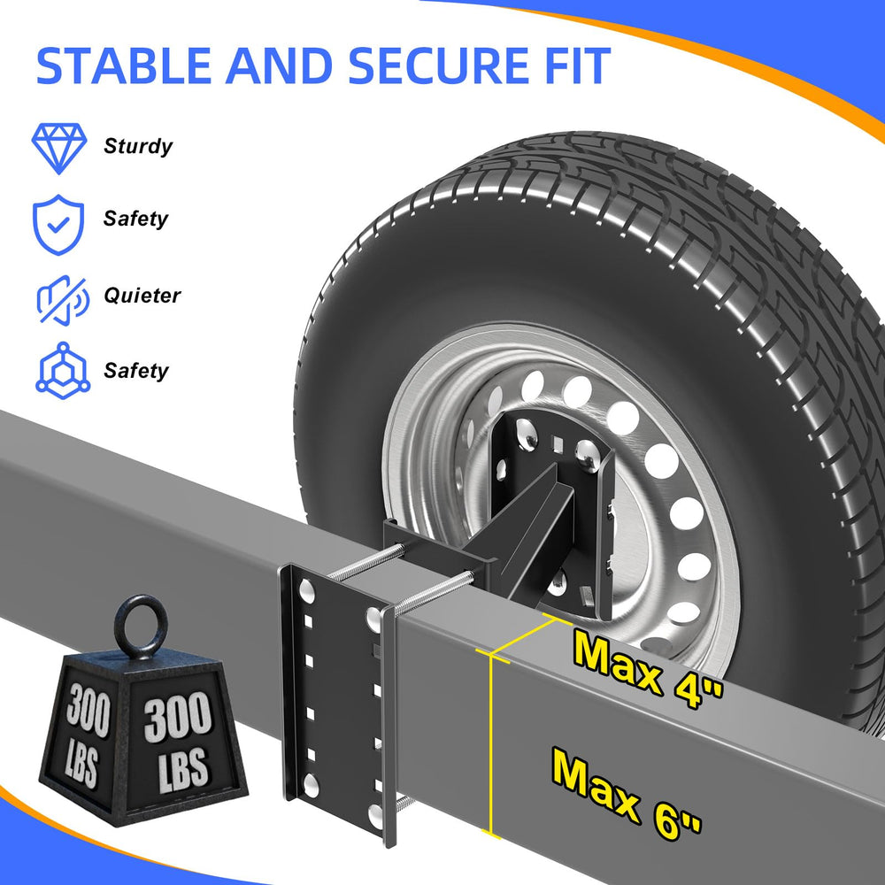 Qualward mount supports up to 300 lbs, ideal for caravan and trailer tires