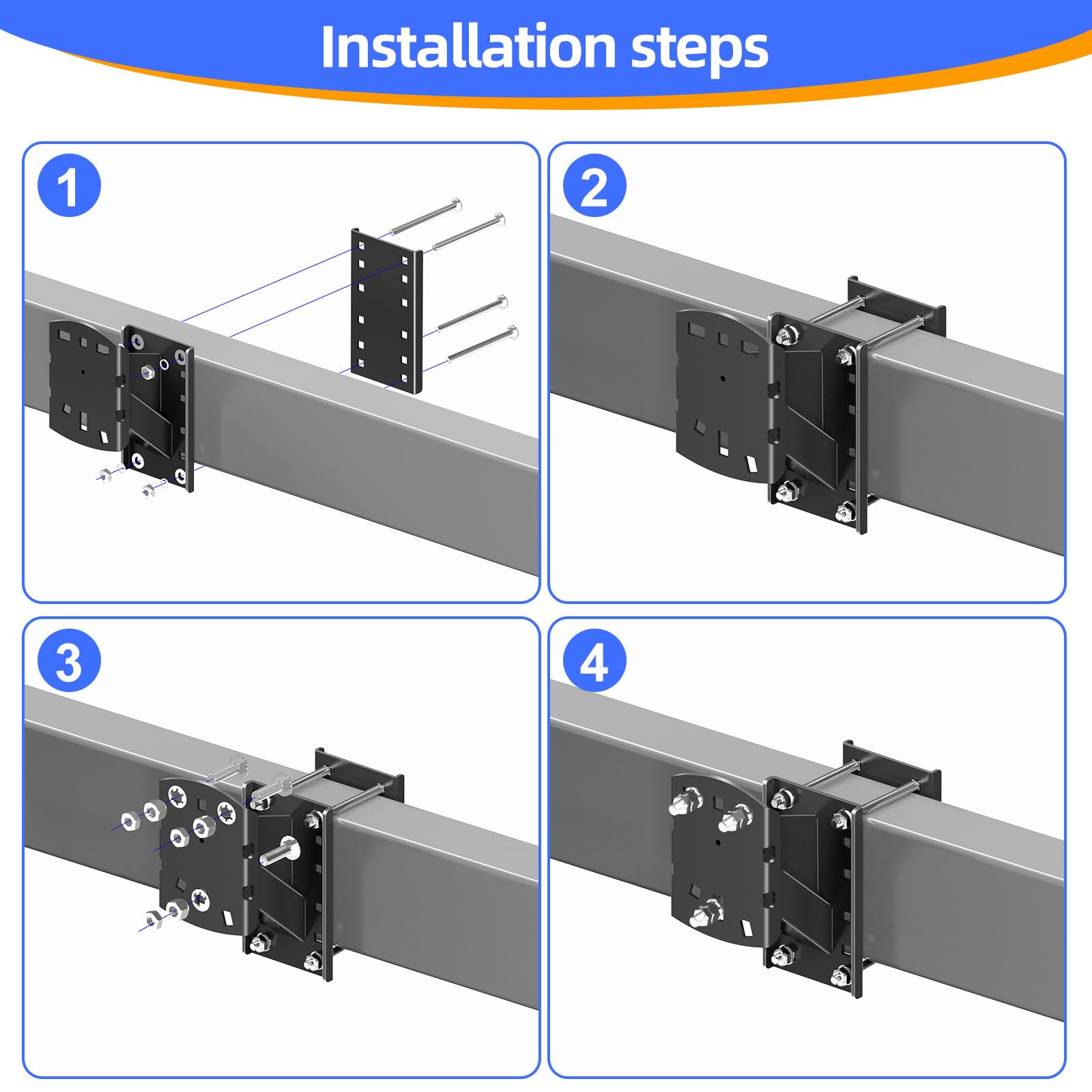 Three-nut locking system reduces loosening and improves secure mounting