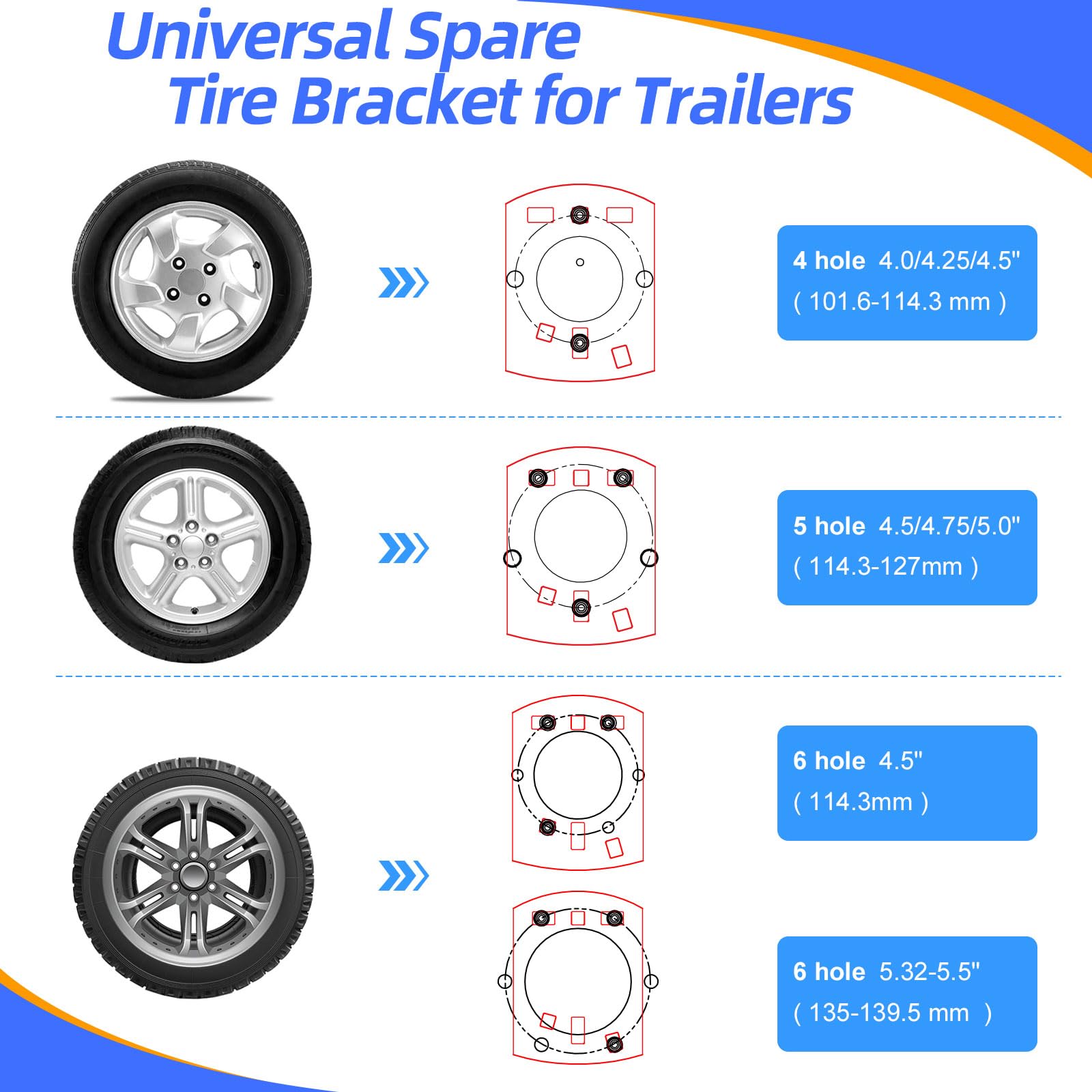 Triple anti-loose design prevents vibration and keeps spare tire firmly in place