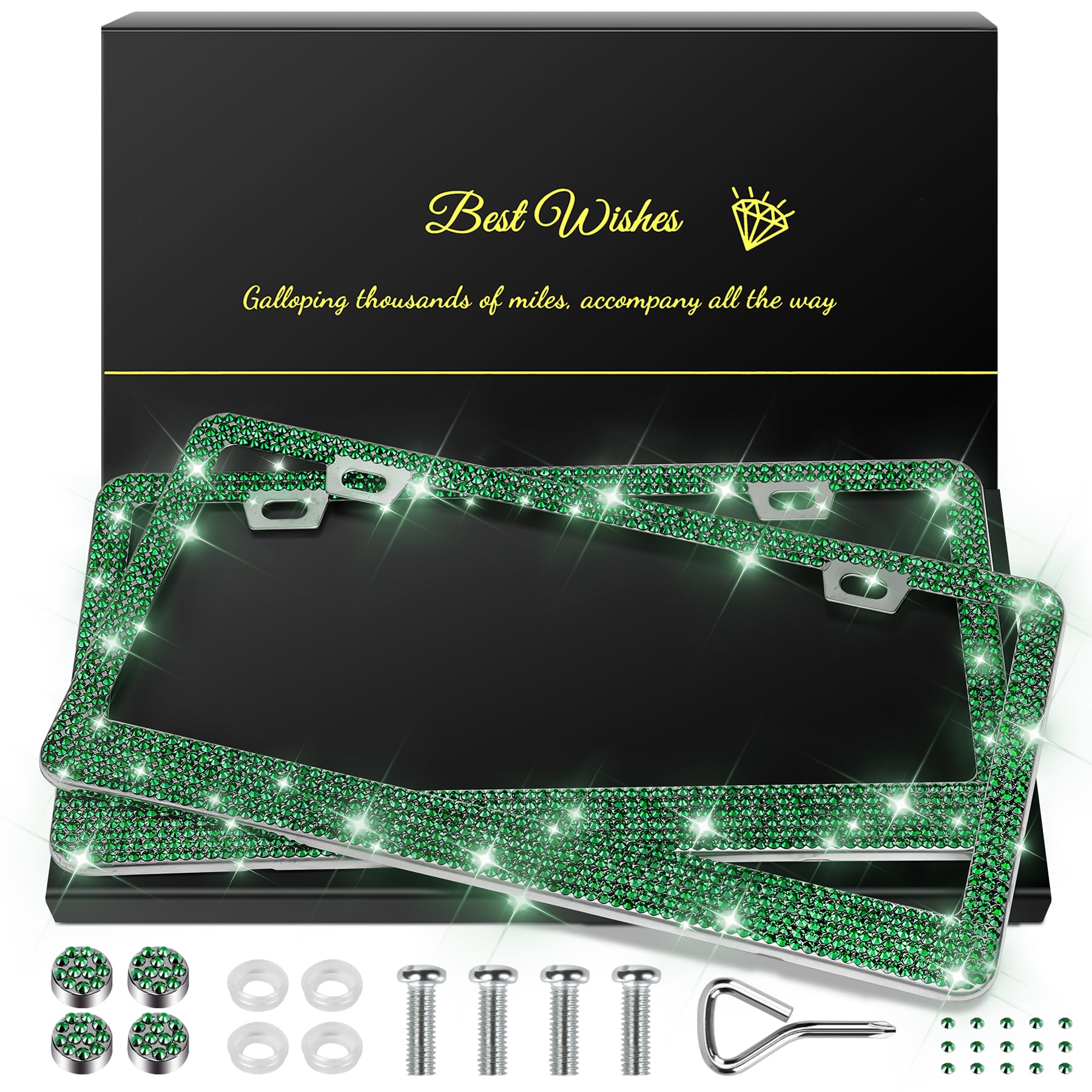 QUANQIUFEI bling frame rhinestones sparkle for a luxurious car look