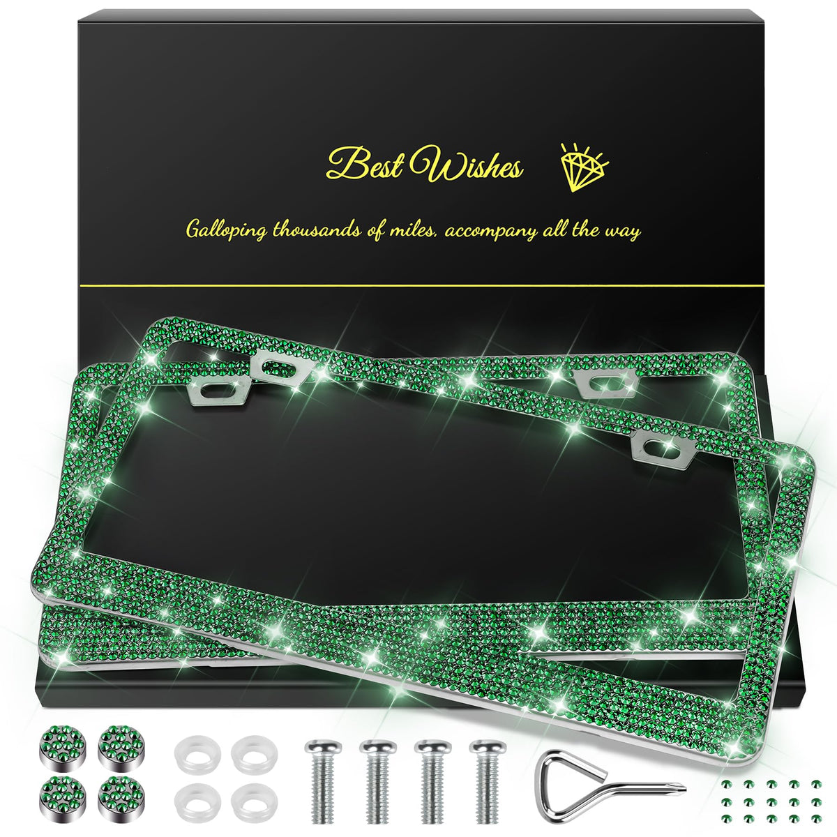 QUANQIUFEI bling frame rhinestones sparkle for a luxurious car look