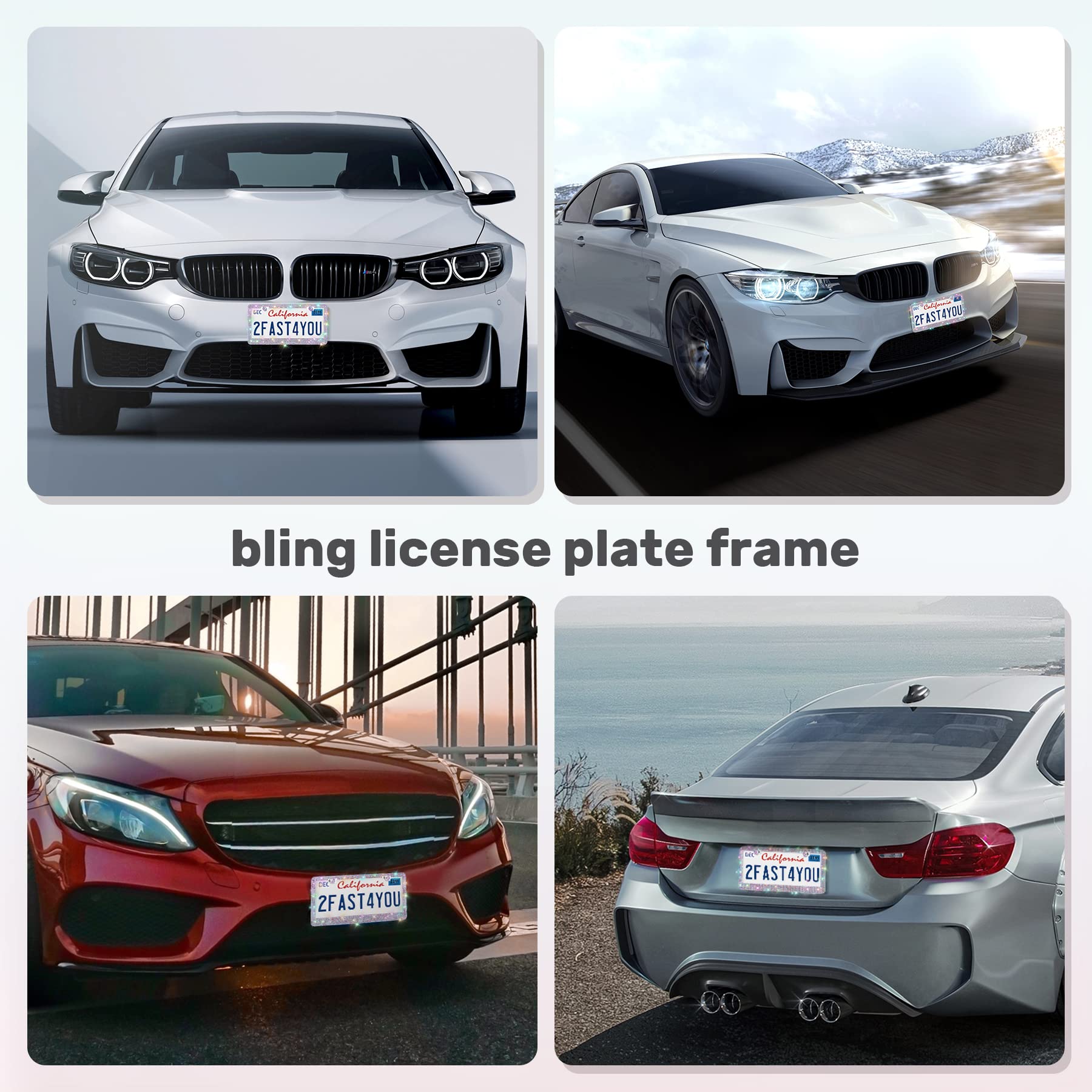 QUANQIUFEI gift box presentation with stylish license plate frame