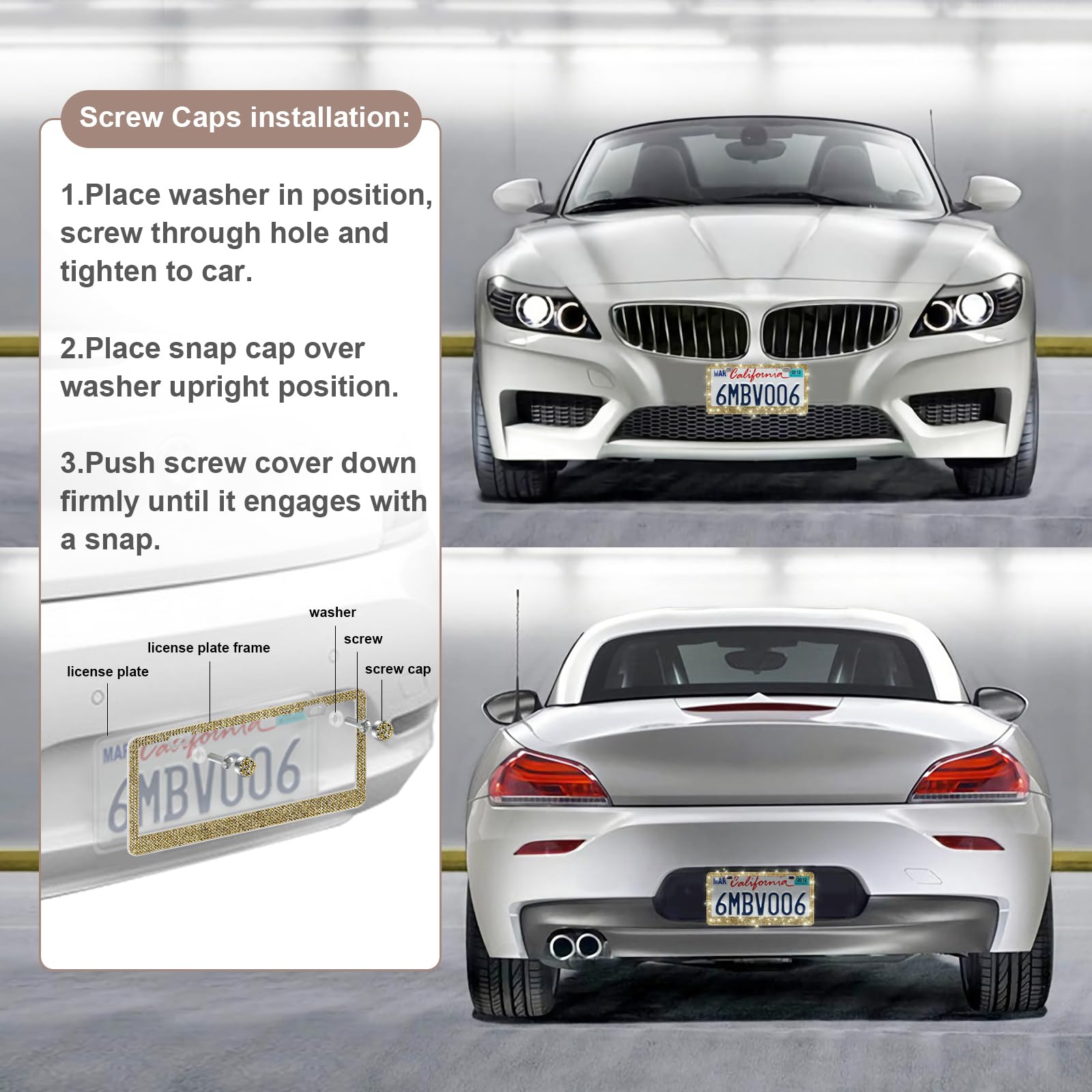 QUANQIUFEI frame with anti-theft screws offers secure mounting