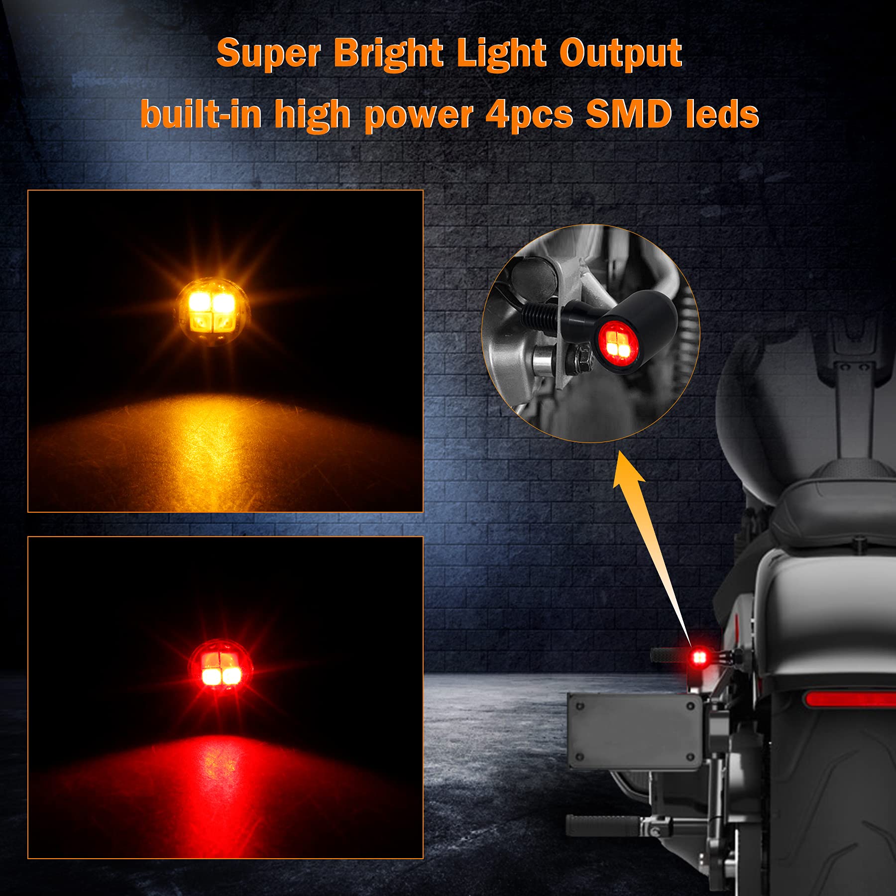 QUASCO brake tail light compact design for night visibility