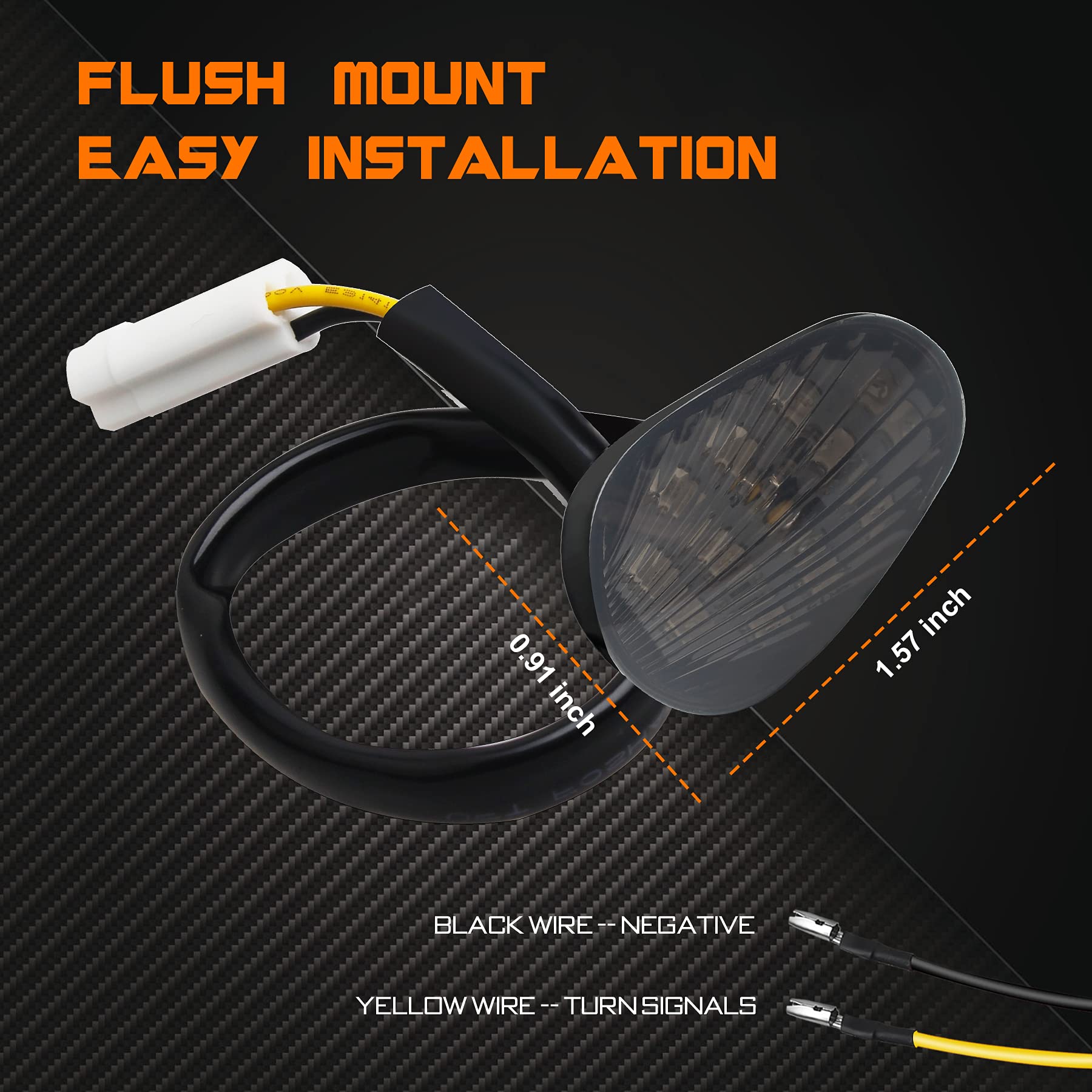 QUASCO MT-07 smoked lens blinkers resist dust and spray
