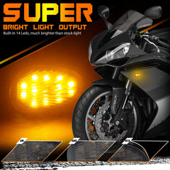 QUASCO smoked lens indicator for Yamaha YZF-R3 improves night visibility