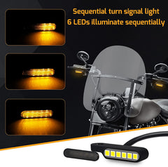 QUASCO marker lights for Harley fit 8mm, clear bike signaling