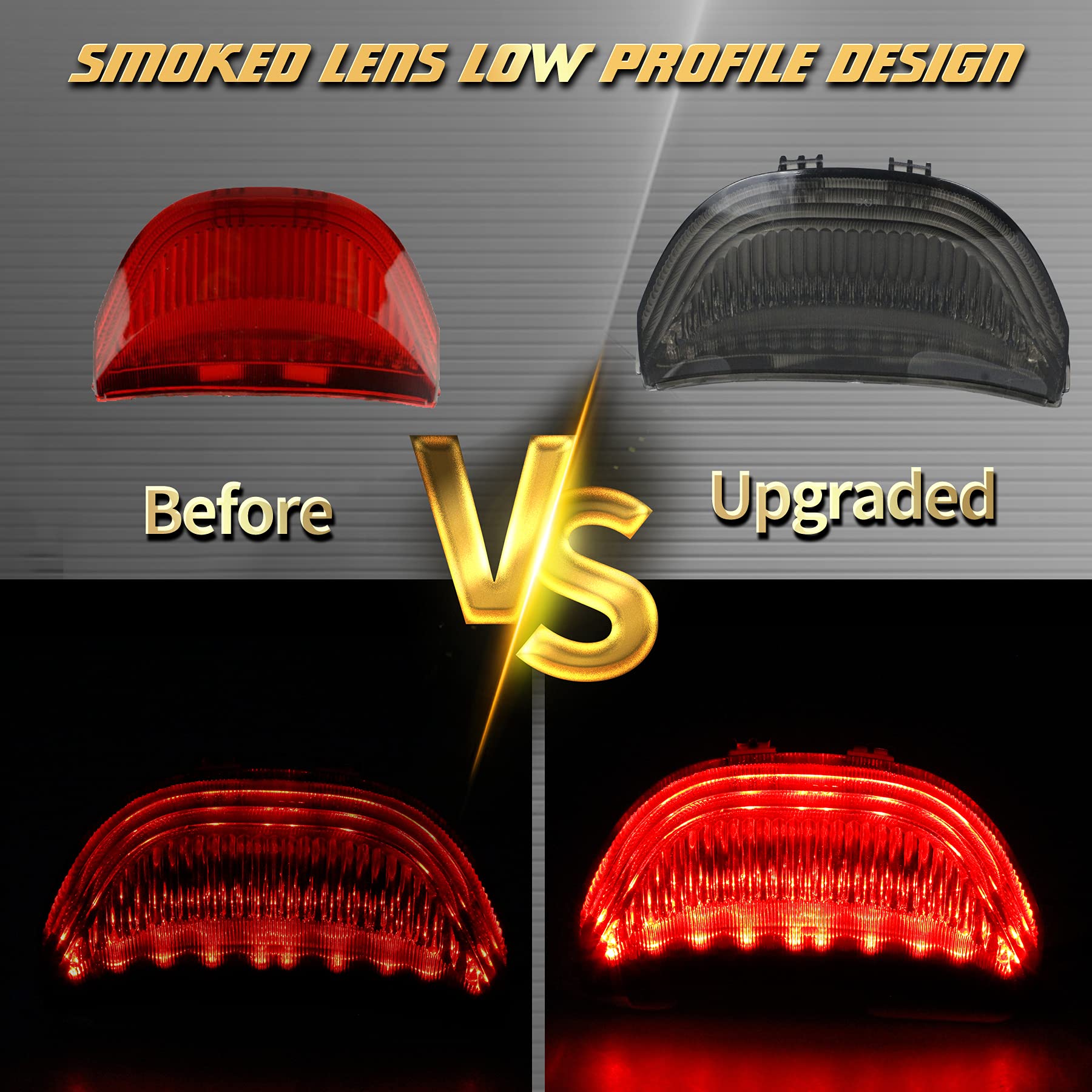 Quasco integrated turn signal taillight smoked lens for CBR1000RR provides crisp left and right indicators