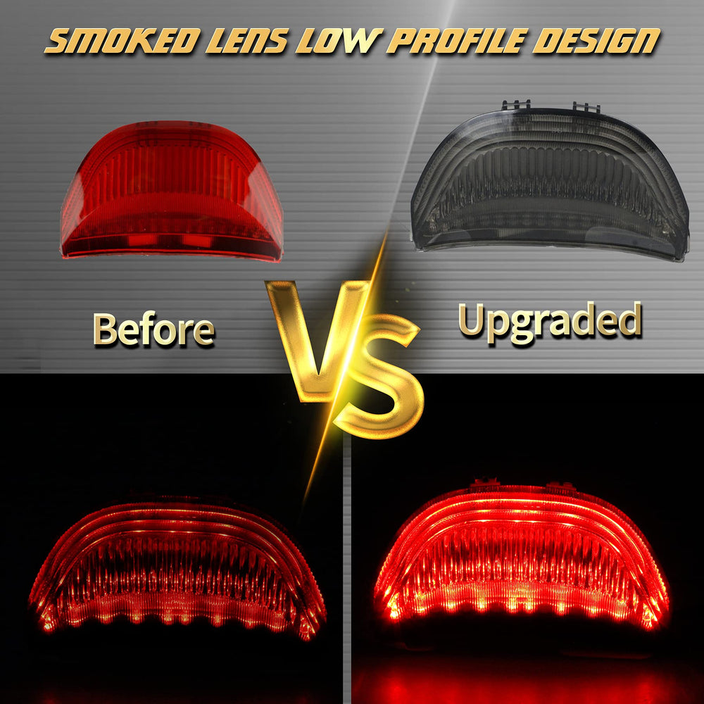 Quasco integrated turn signal taillight smoked lens for CBR1000RR provides crisp left and right indicators