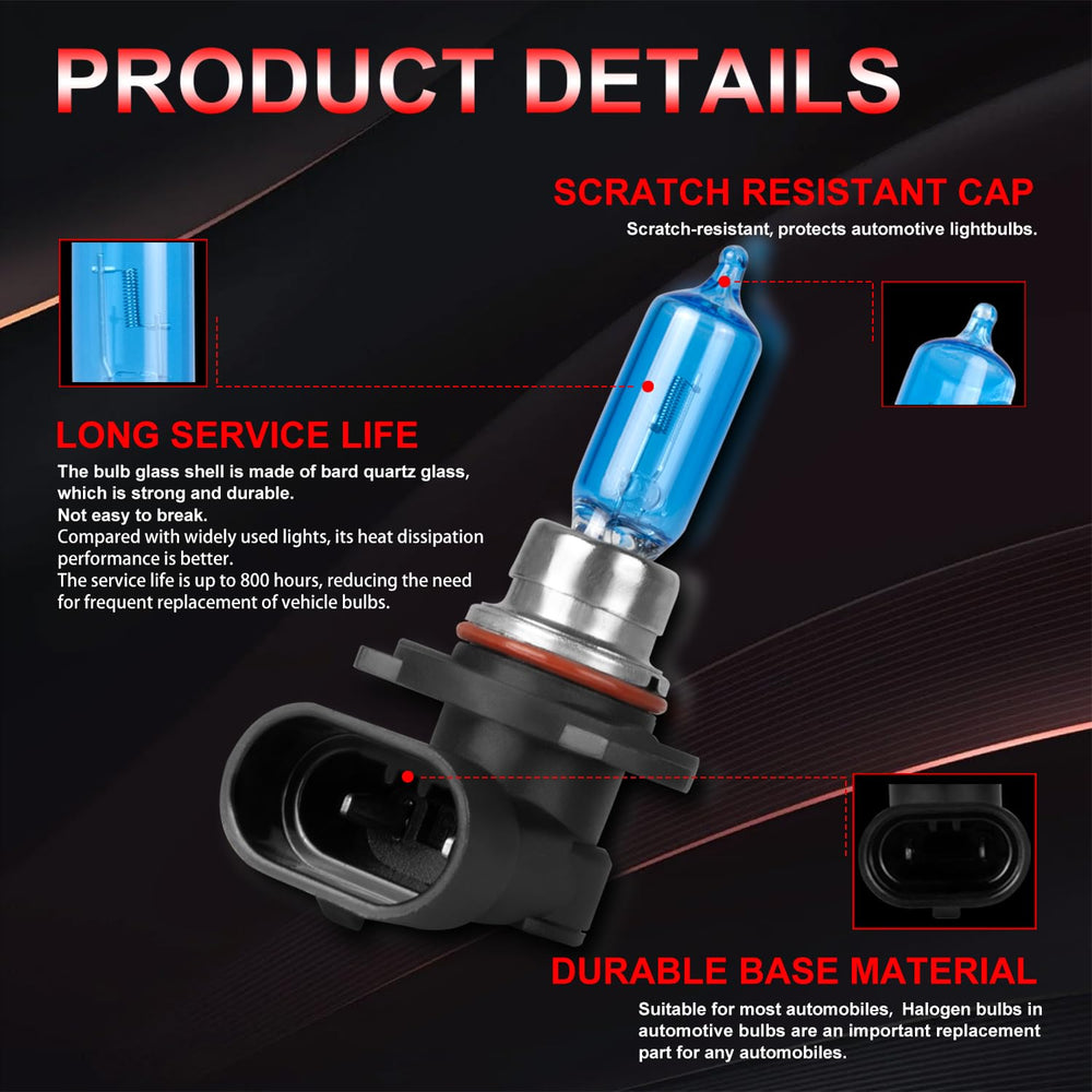 QUAYUB 9006-HB4 low-beam bulbs improve road clarity at night.