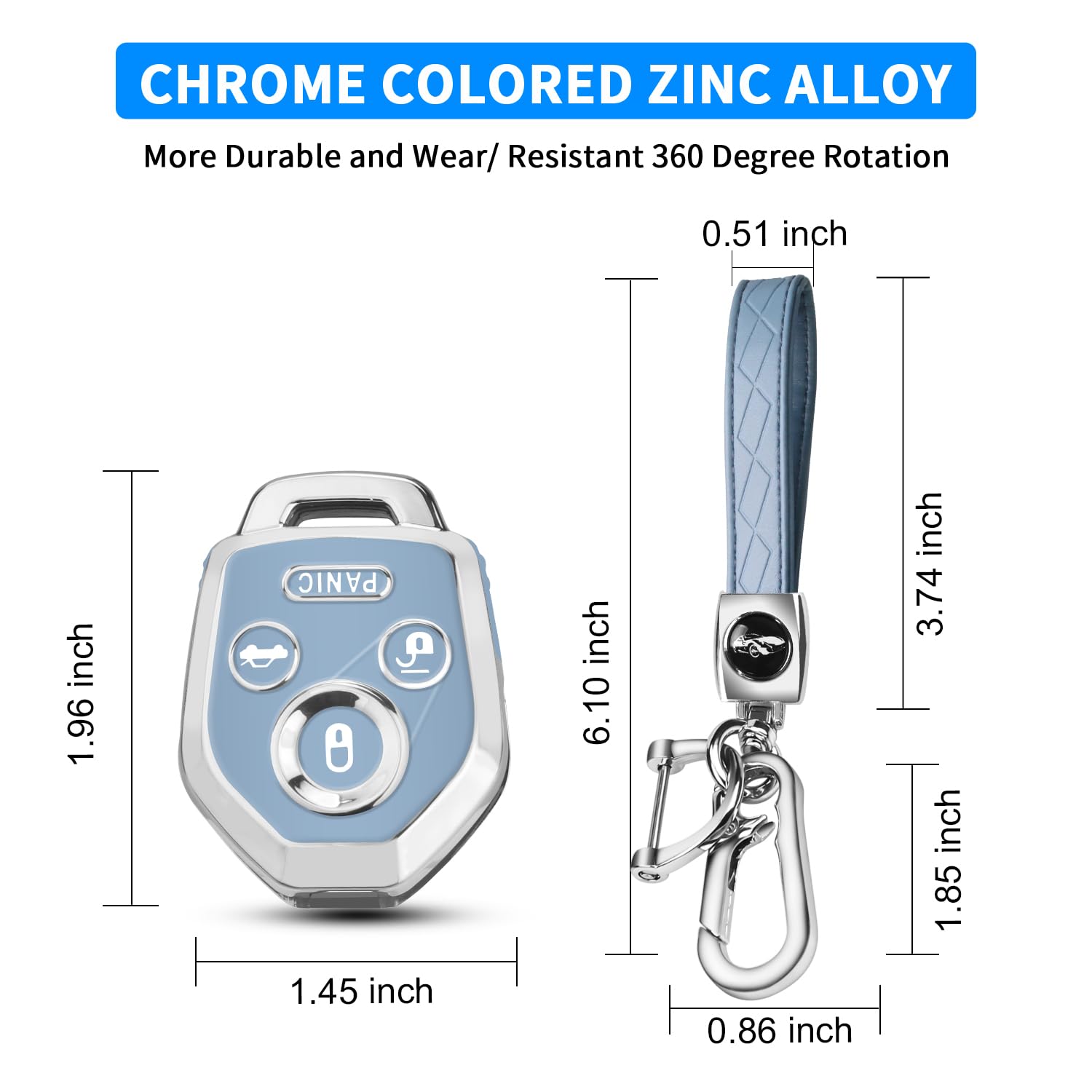 QBUC key fob cover with keychain attachment for easy daily carry