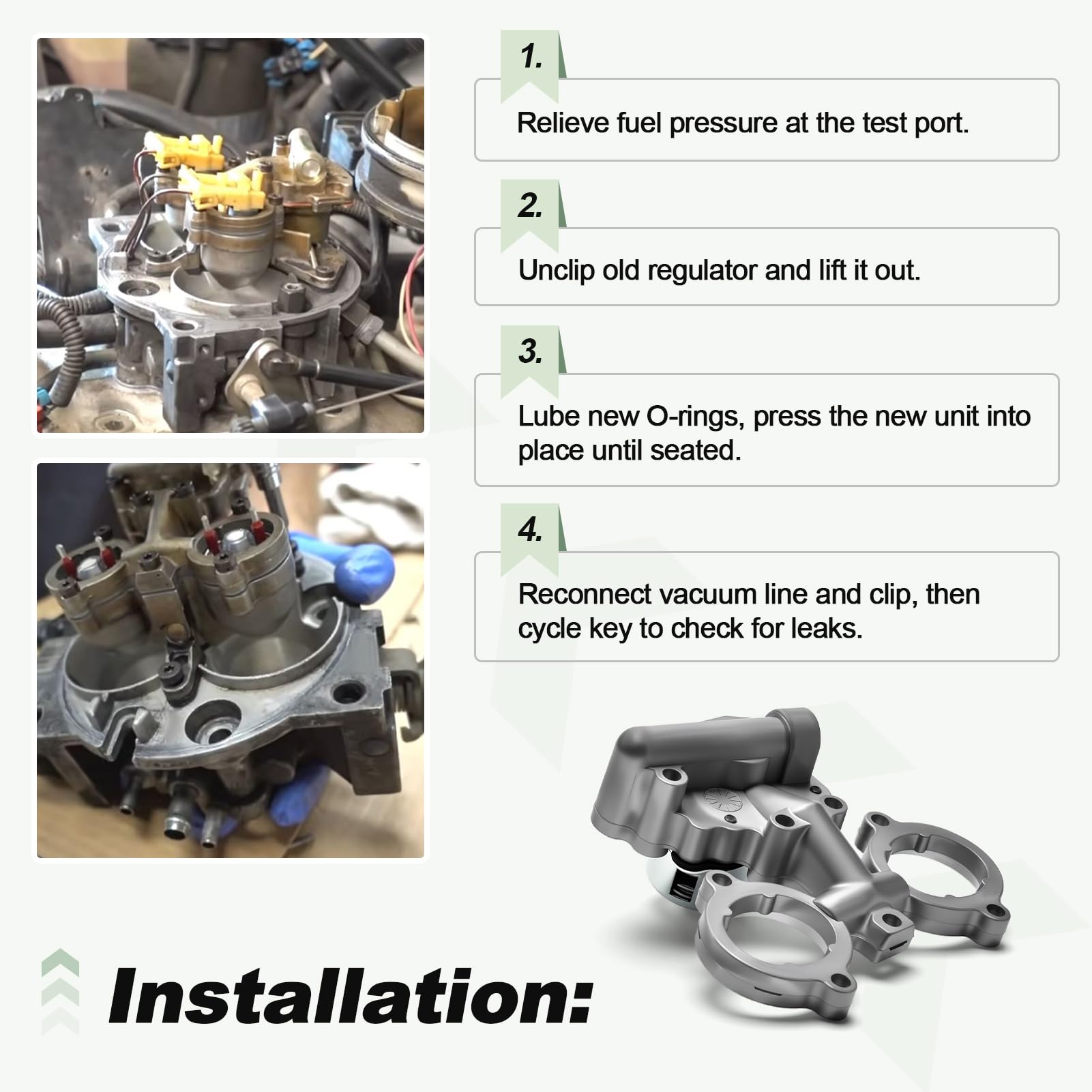 Quctaki regulator label on unit verifies model and specs