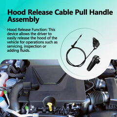 Quealzara hood release cable with mounting bracket for precise hood operation