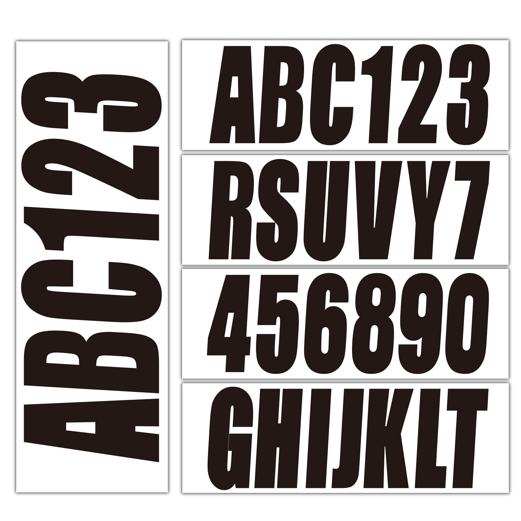 QuickMarine 3-inch registration decals for boats provide clear hull identification.