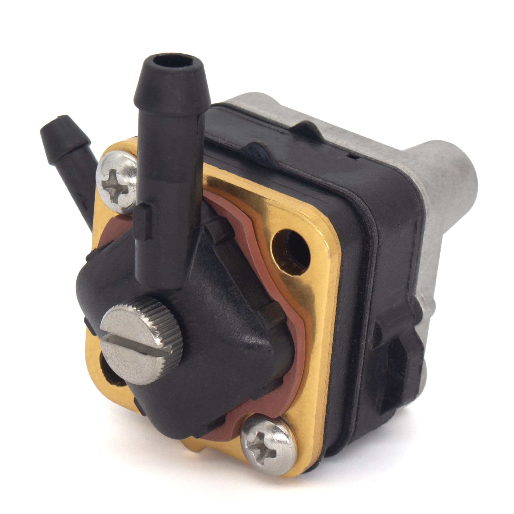 QuickMarine fuel pump with straps shows secure mounting for steady operation.