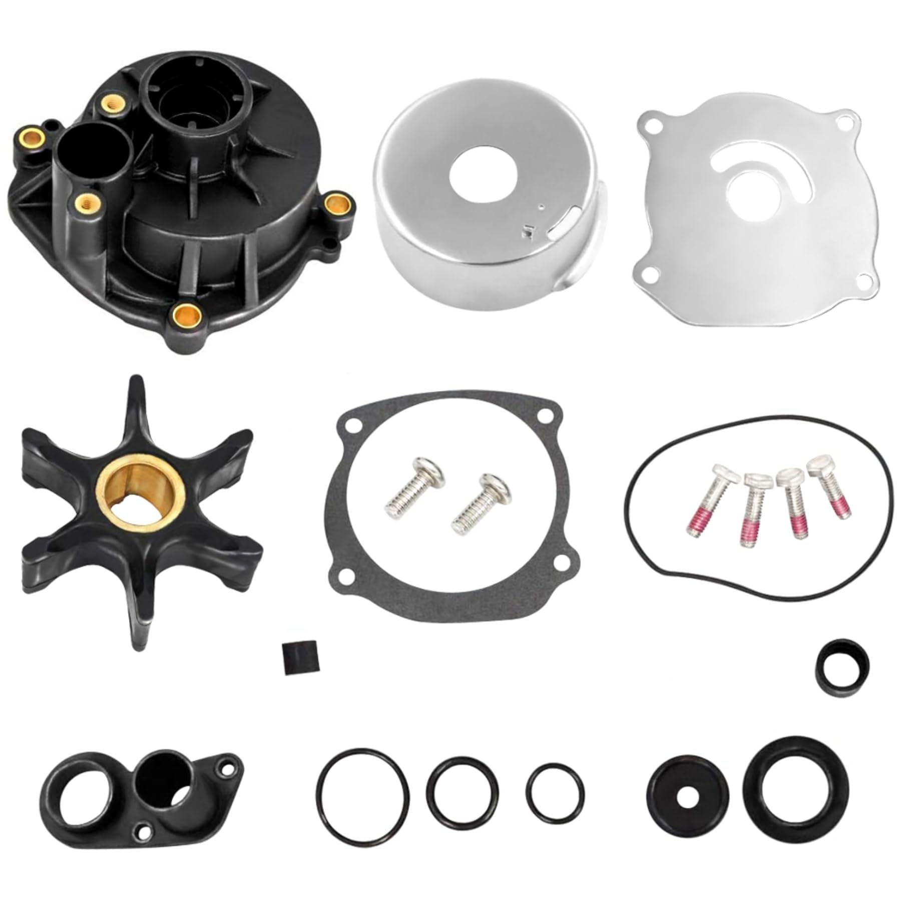 QuickMarine repair kit components for pump impeller and housing improve cooling performance