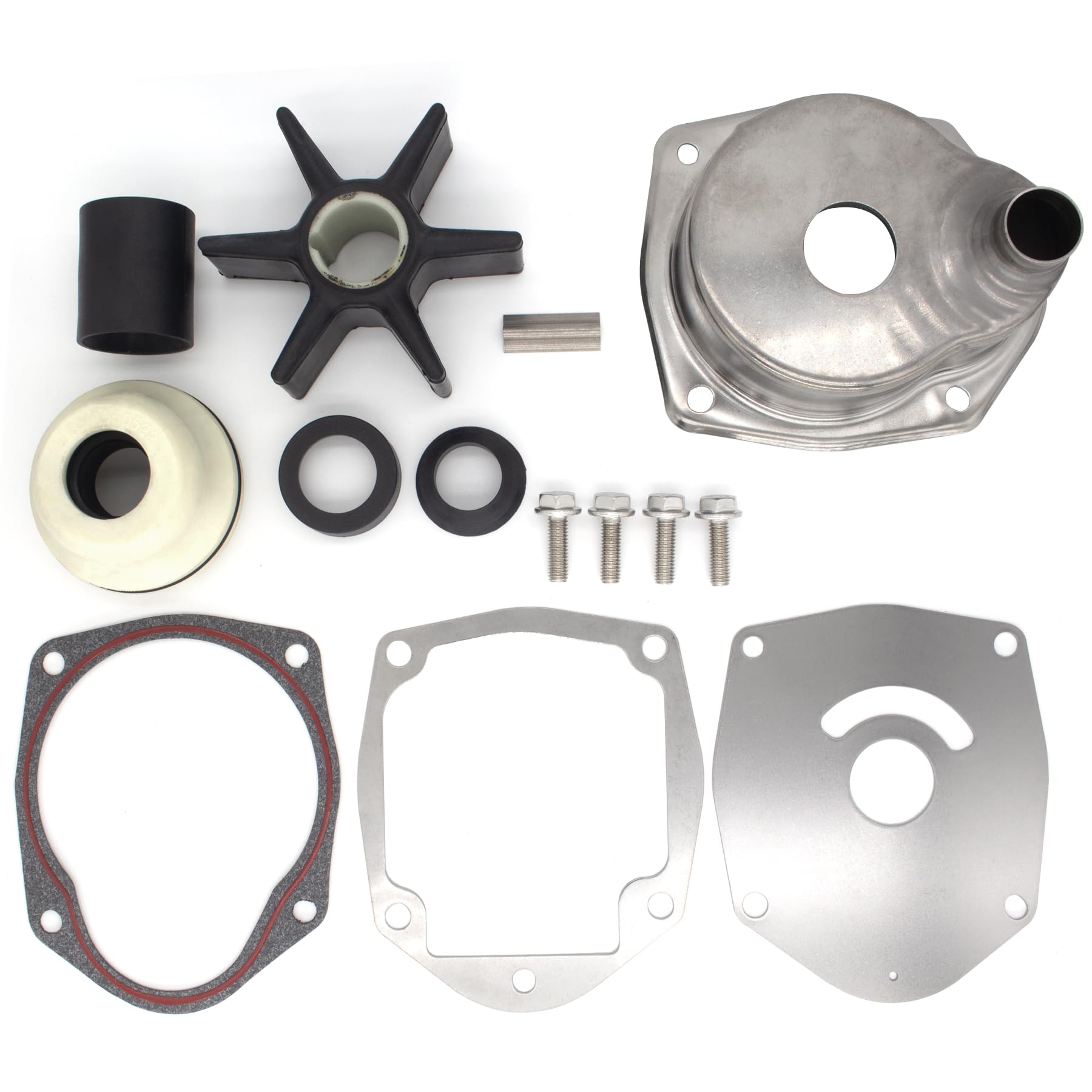 QuickMarine water pump coupling and seals for reliable engine cooling system assembly.