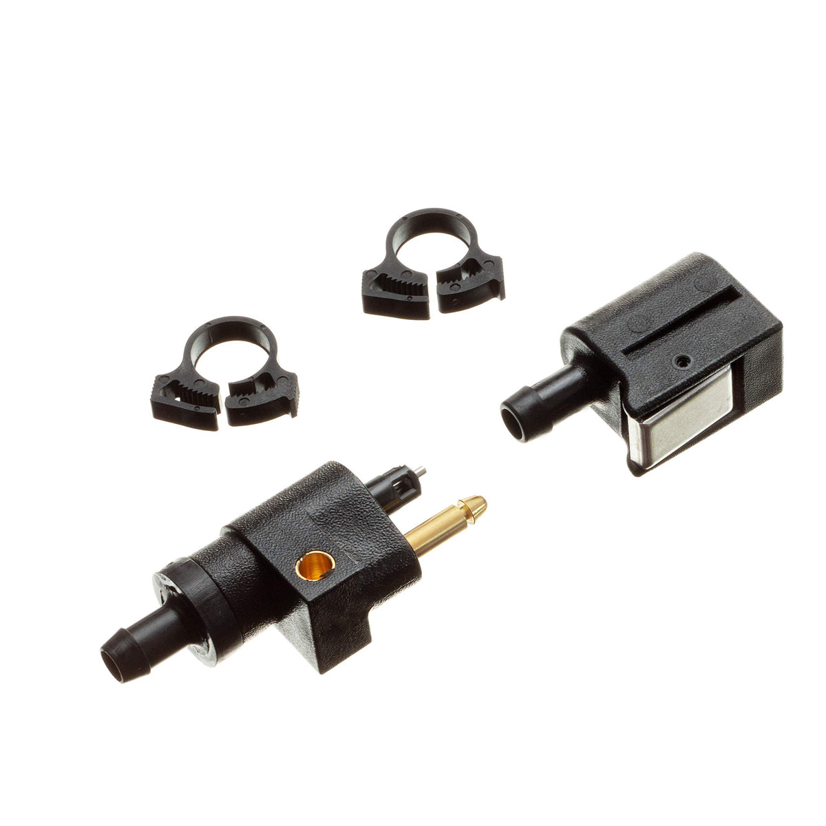 Quicksilver 804787Q quick-disconnect fuel line connector kit for Mercury outboards.