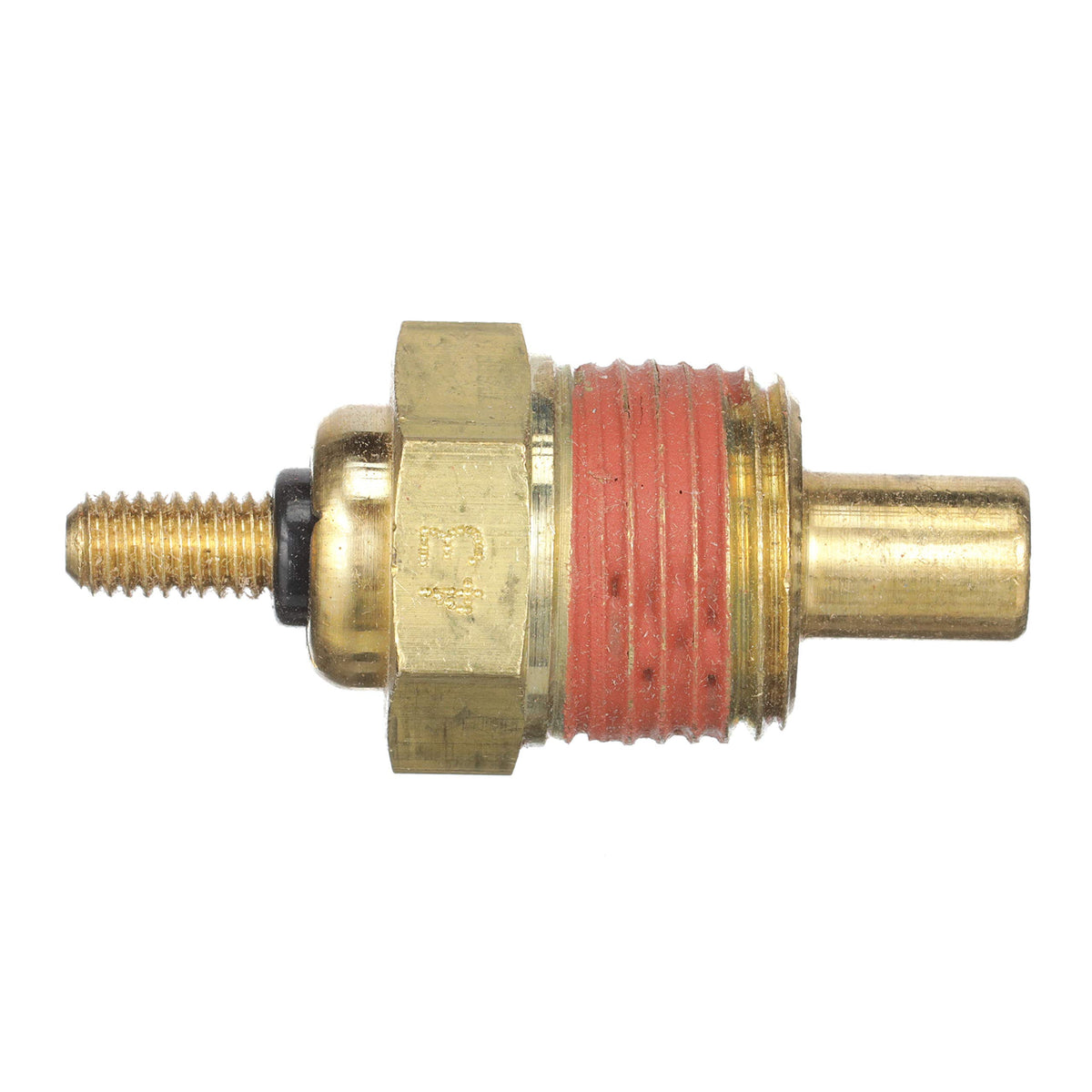 Quicksilver 806490T gauge sender mounted on MerCruiser stern drive for reliable temp monitoring.
