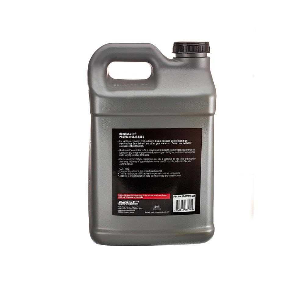 Quicksilver 80W-90 cap seal highlights moisture resistance in marine gear