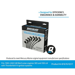 Quicksilver spark plug wire kit with boots - fits MerCruiser V8 engines smoothly.