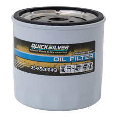 Quicksilver 858004Q oil filter body with durable construction for consistent filtration.