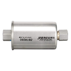 Quicksilver 864572 inline fuel filter shown protecting the boost pump from tank debris.