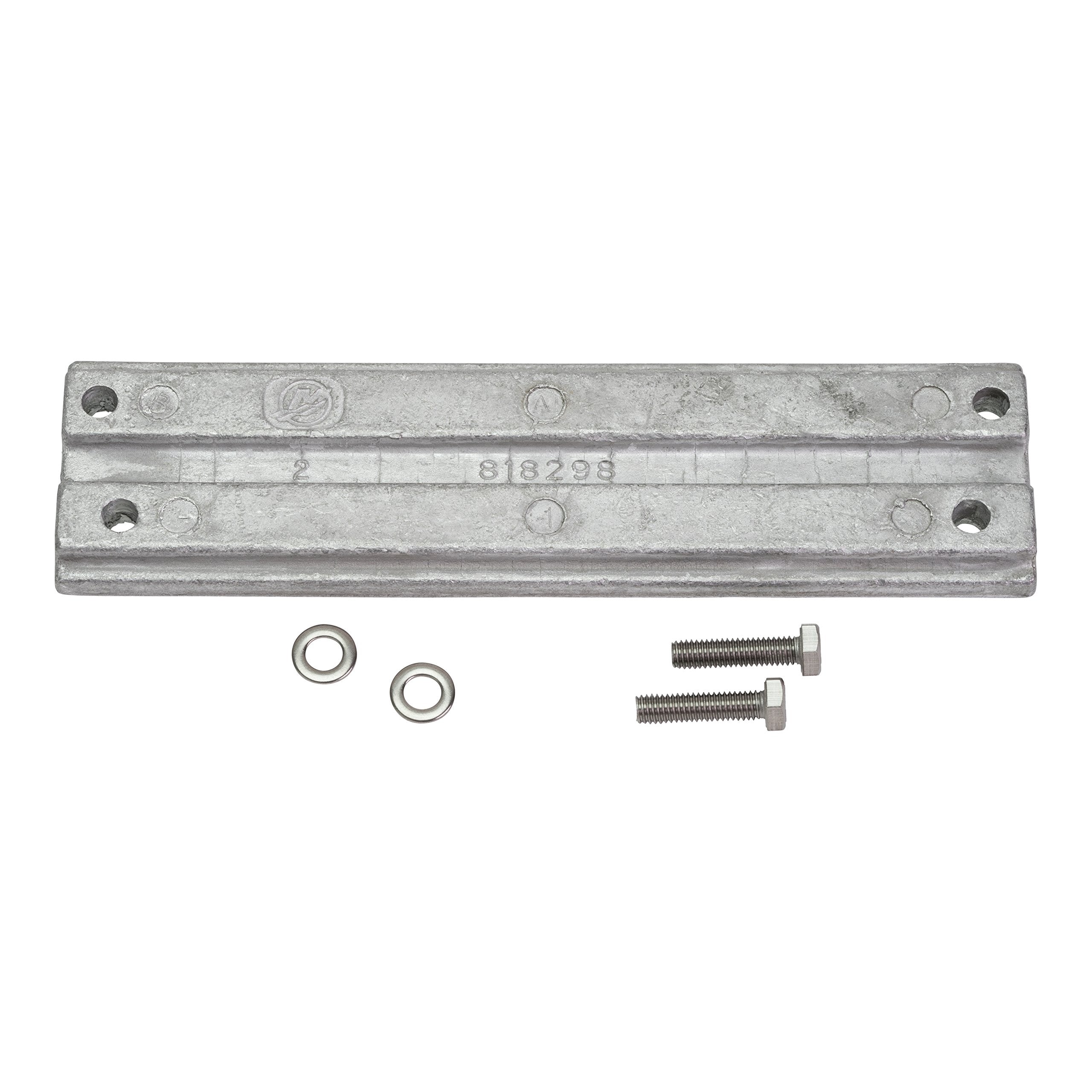 Quicksilver aluminum anode on bottom pump protects Mercury and Mariner systems in salt or fresh water