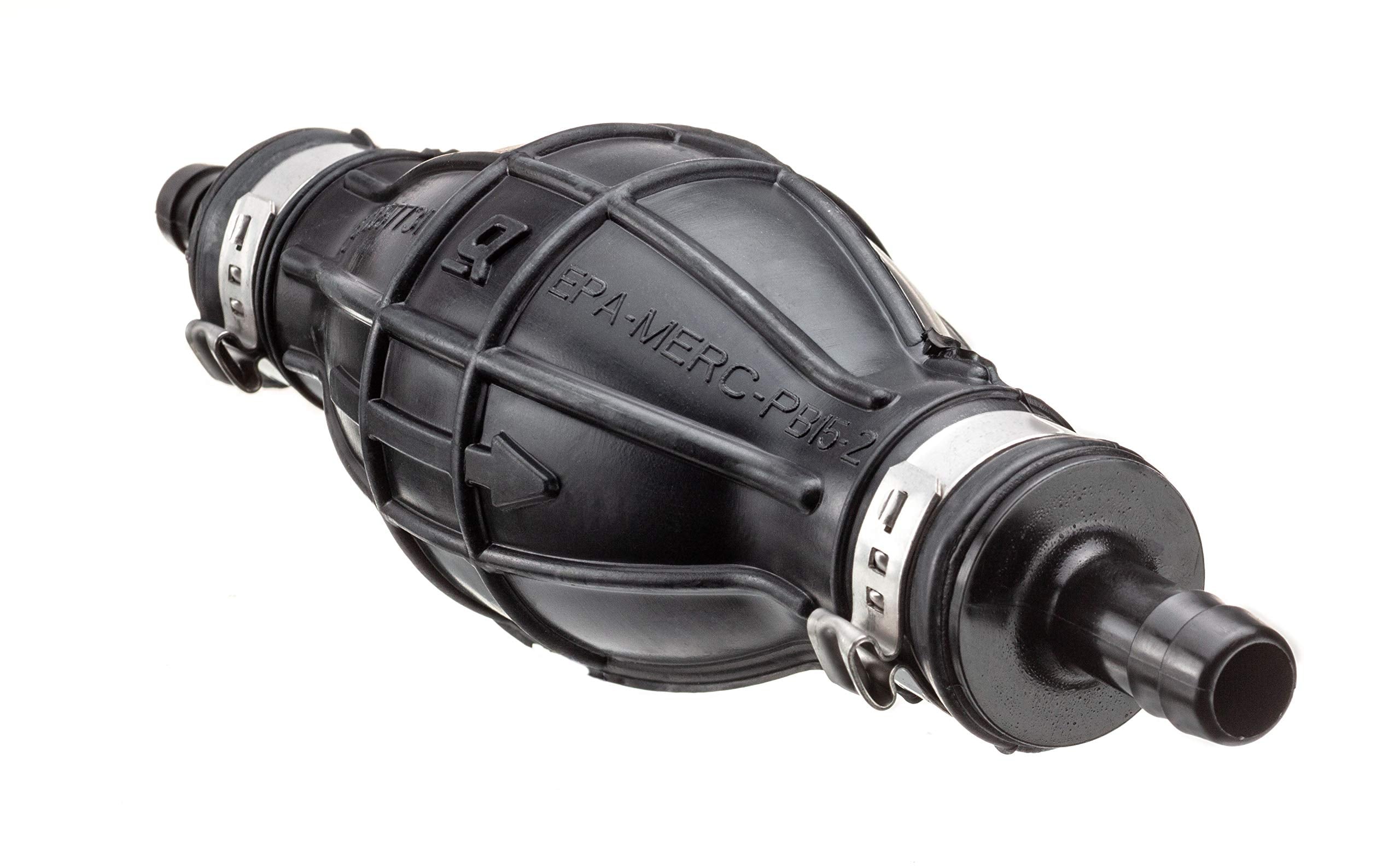 Quicksilver hose clamps secure 5/16 inch connections to prevent leaks during operation.