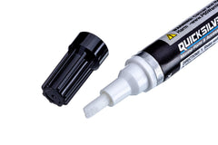 Quicksilver Phantom Black paint pen applying touch-up on chipped surface