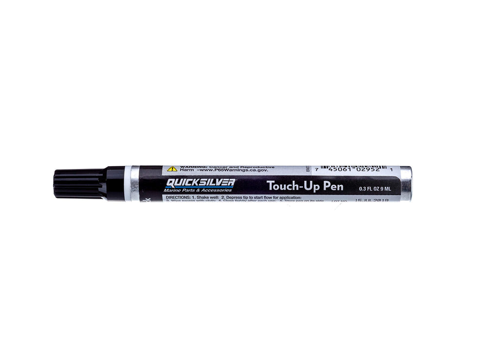 Quicksilver Phantom Black paint pen tube close-up for color-match repairs