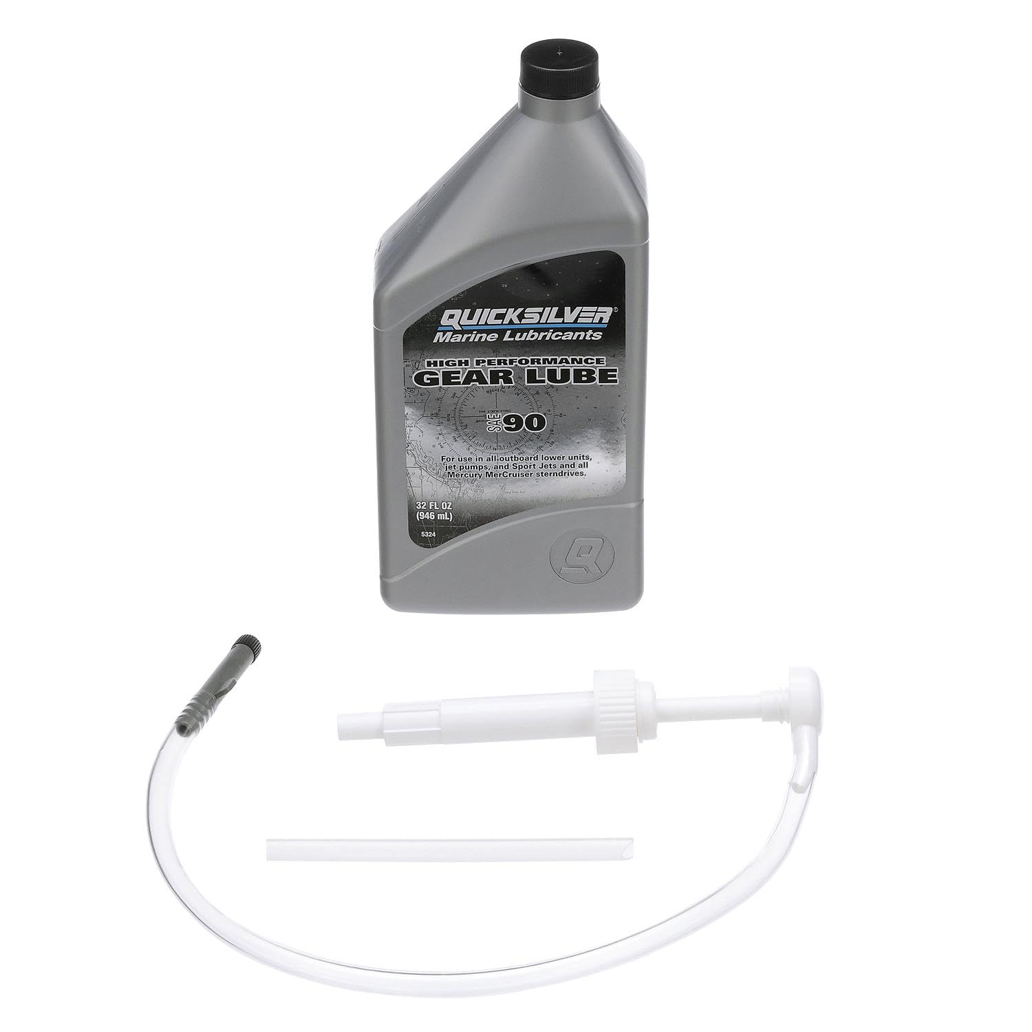 Quicksilver SAE 90 gear lube bottle for marine gear protection
