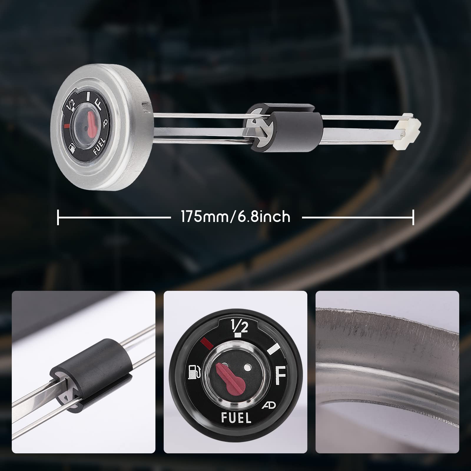 QUICKWOLF Kodiak 400 fuel gauge aligned with OEM ports.