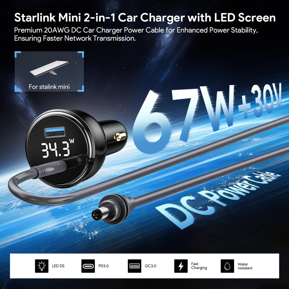 QUIDDITY Starlink Mini Cable USB-C PD 67W delivers fast, reliable power to laptops.
