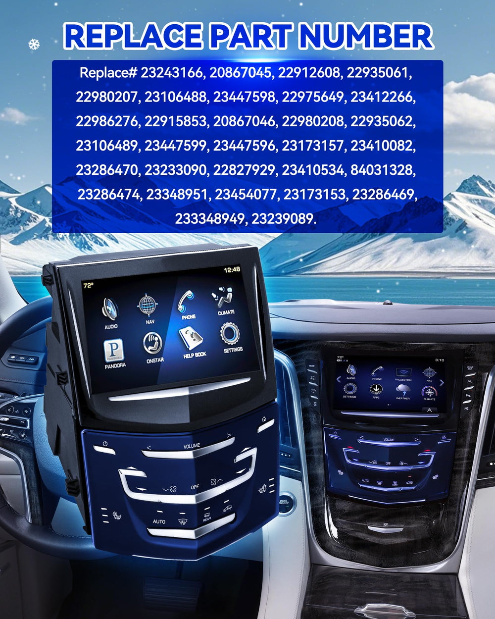 Quixofiber Cadillac CUE backplate provides secure fit and durable performance.