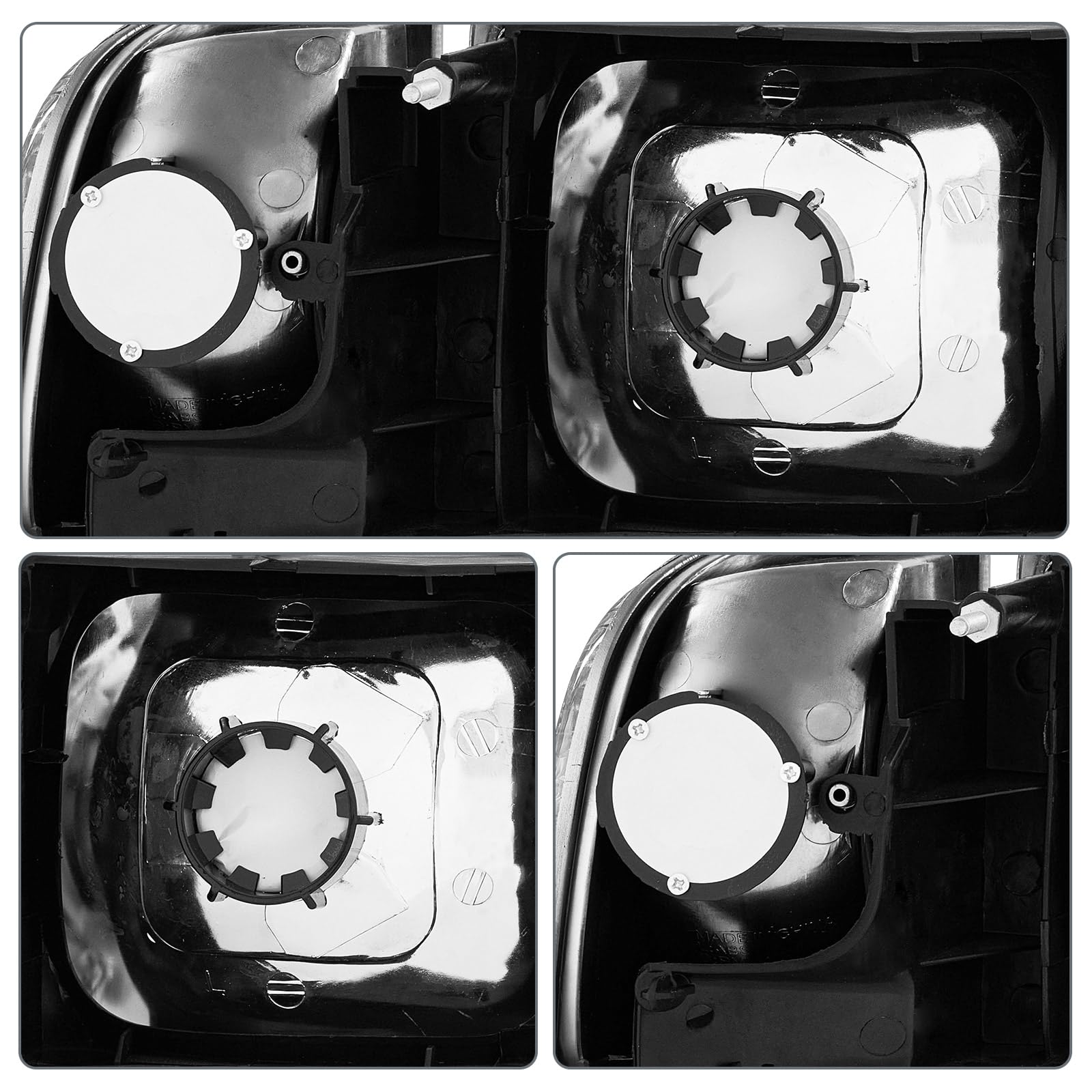 QLLUYTR headlight assembly, OE replacement labels confirm compatibility and authenticity.