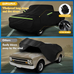 QUNSUNUS cover at night shows reflective strips for improved visibility
