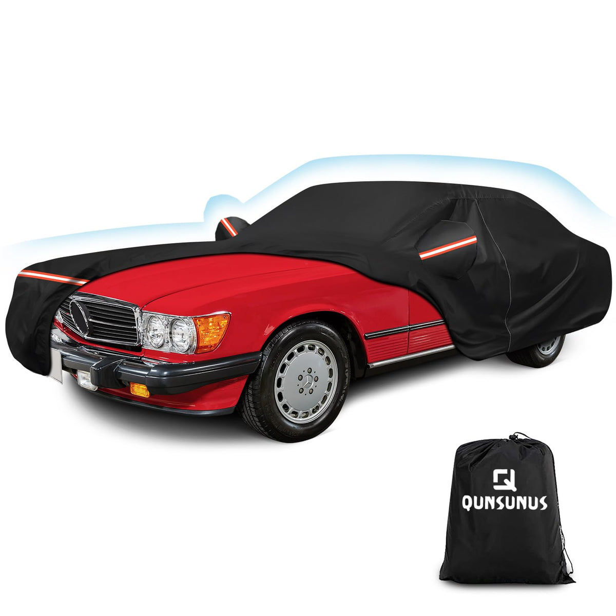 QUNSUNUS Mercedes SL cover front view protects paint from rain and dust