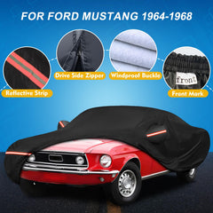 Q QUNSUNUS Mustang cover side view with zipper for easy access.