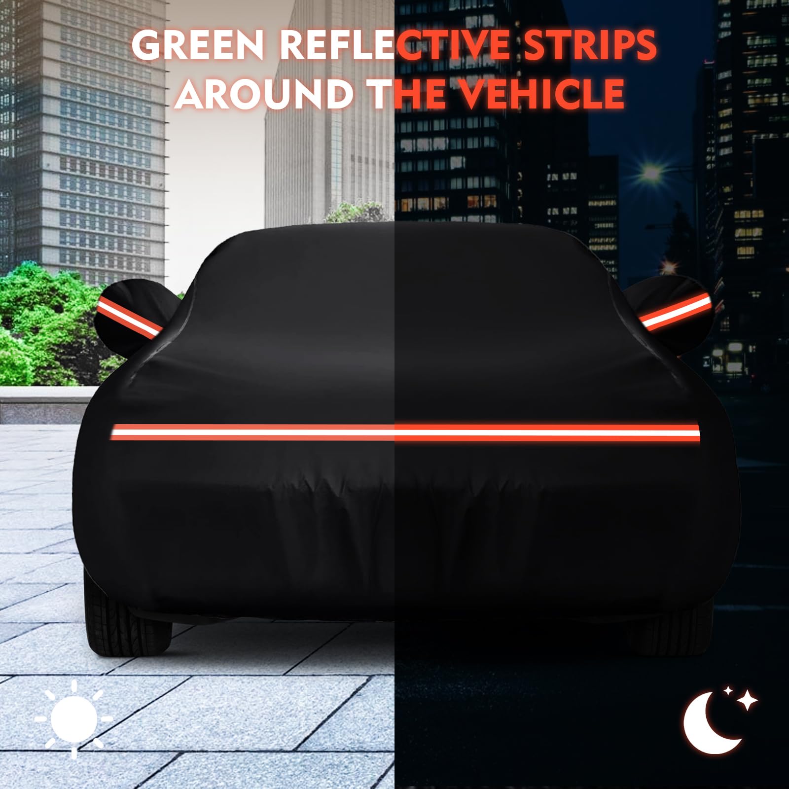 Q QUNSUNUS Mustang cover wind-straps and storage bag keep cover secure.