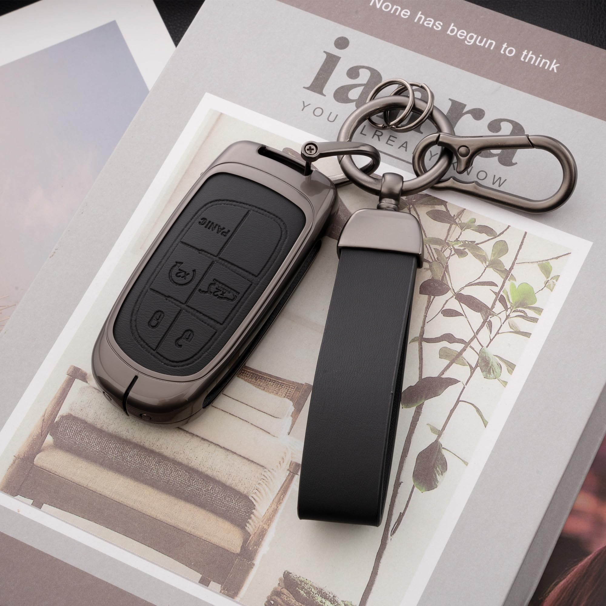 Qunzes challenger fob cover metal leather blend protects function in daily use.