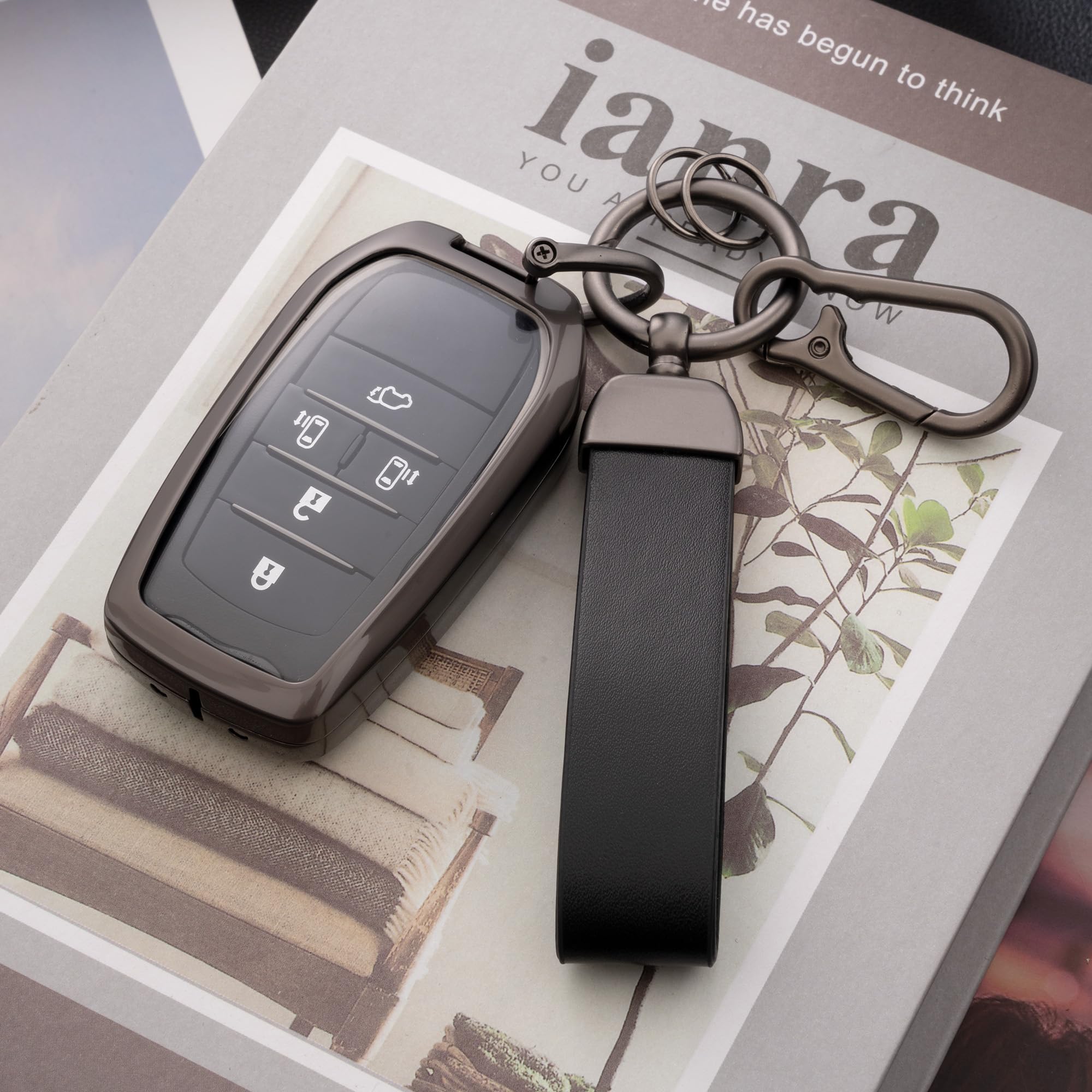 Qunzes key fob cover with heavy-duty keychain for Toyota Venza adds rugged protection for your fob.